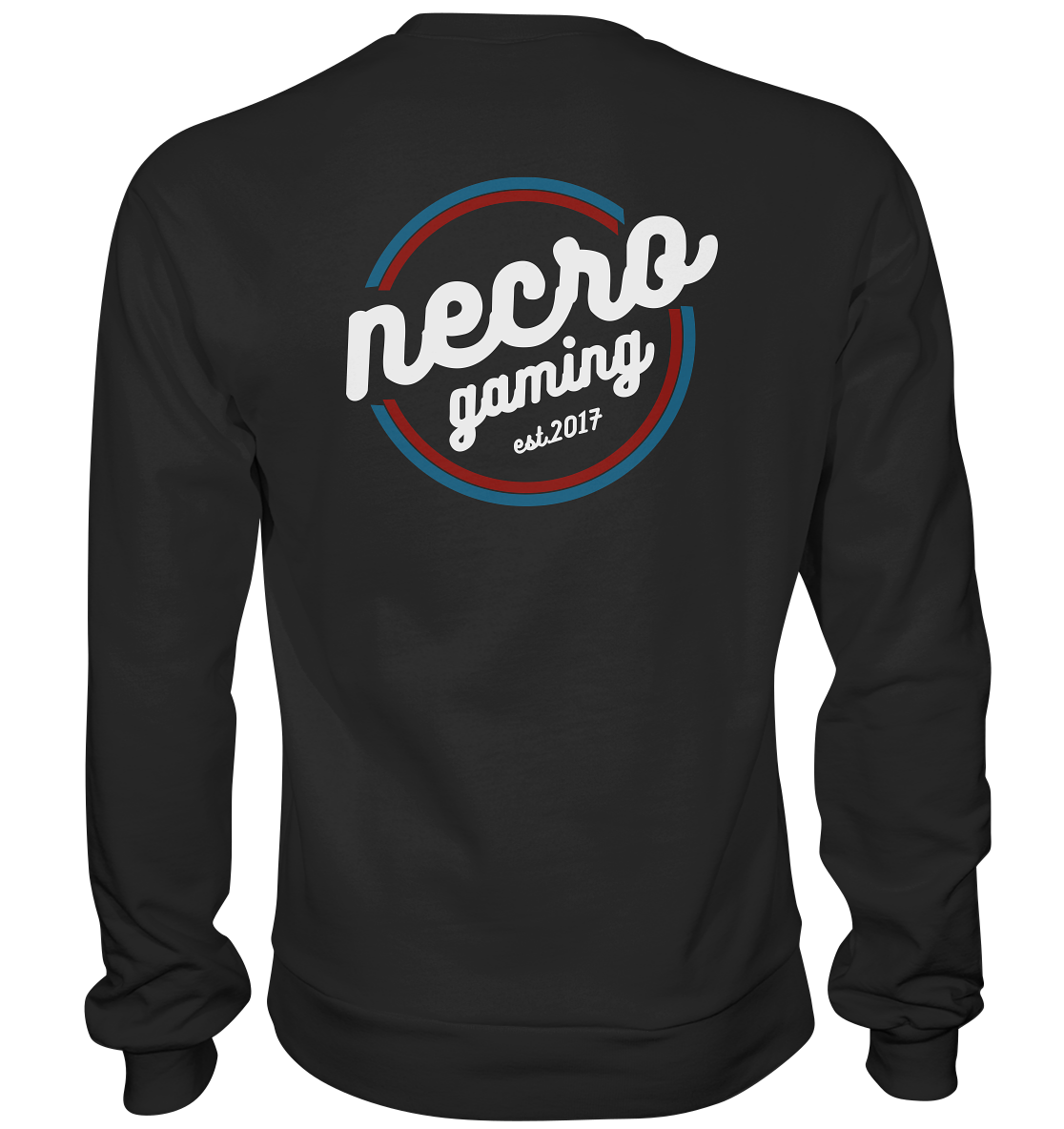 NECRO GAMING - RETRO WHITE - inkl. Backprint - Basic Sweatshirt