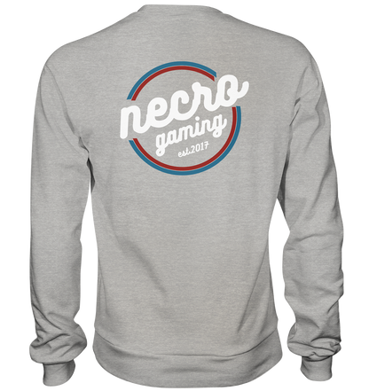 NECRO GAMING - RETRO WHITE - inkl. Backprint - Basic Sweatshirt