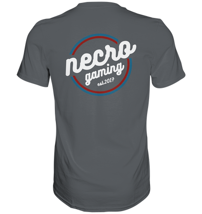 NECRO GAMING - RETRO WHITE - inkl. Backprint - Basic Shirt