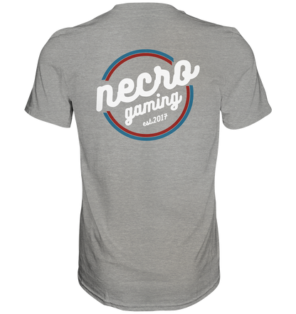 NECRO GAMING - RETRO WHITE - inkl. Backprint - Basic Shirt